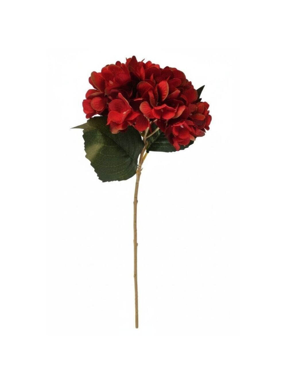 Red Artificial Hydrangea Stem Silk Flower Deep Red Faux Floral Wedding Decor